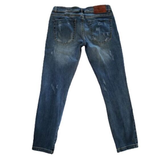 Firebird II One x One Teaspoon Distressed Fitted Leg Ankle Zip Jeans - Picture 4 of 5